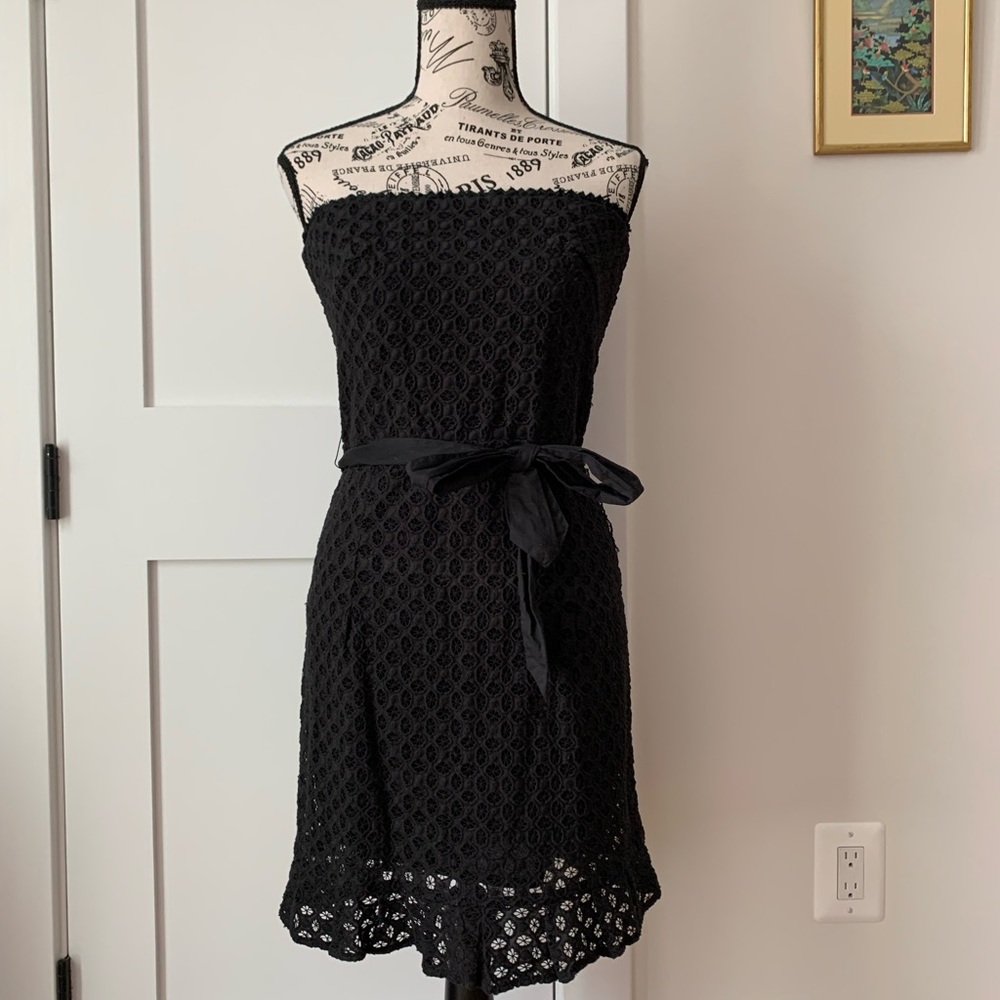 NWOT Sandro black crocheted lace dress US size 4-6